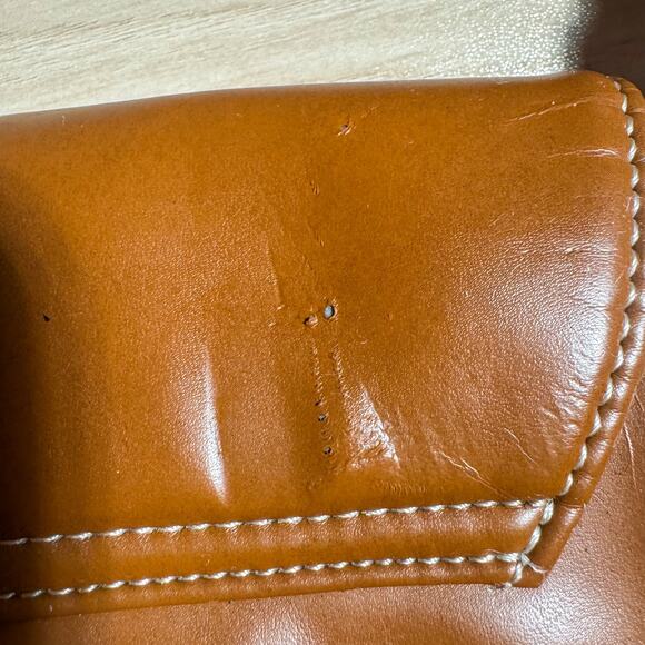 Y2K THE LIMITED Patent Leather Shoulder Bag | Caramel Brown Baguette Purse - Picture 6 of 11